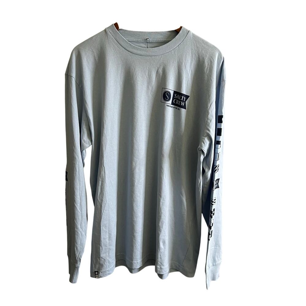 Salty Crew Alpha Premium NWT Long Sleeve T-Shirt Light Blue -‎ L - Picture 2 of 12